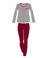 NORTH POLE Pigiama Donna PID14 Invernale Manica Lunga in Caldo Cotone