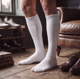 6 Paia Calza Lunga Uomo ROSSI 205 in Cotone Egiziano, Tallone Rinforzato Rimagliato a Mano, Extra Morbide e Resistenti, Disponibili in Nero, Blu, Bianco e Altri Colori