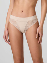 Jadea (6 pezzi) 8012  Slip Donna in Cotone elasticizzato con ricamo semitrasparente.