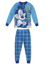 Pigiama Bambino MICKEY&FRIENDS manica lunga in cotone interlock, collo serafino.