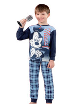 Pigiama Bambino MICKEY&FRIENDS manica lunga in cotone interlock, collo serafino.