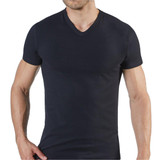 Maglia 02855 53 Liabel m/manica scollo a V uomo bianca e nera in cotone termico