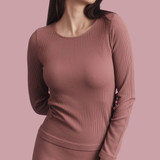 Maglia Homewear Bellissima in microfibra, lavorazione costina in tessuto caldo