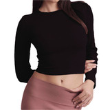 Crop Top 161 Homewear Donna Bellissima, manica lunga in costina
