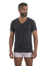 Mabrat Maglia Uomo Mezza Manica Scollo a V Profondo in 100% Cotone - Made in Italy