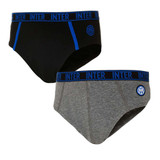 Inter (6 Pezzi) Slip Ragazzo Inter FC in cotone elasticizzato Prodotto Ufficiale