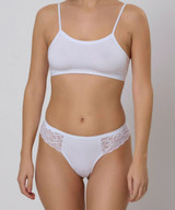 6 Brasiliana Slip Donna Jadea in cotone modal e pizzo 516