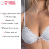 Cotonella Set 2 Reggiseni Pushup con Ferretto in Pizzo Bianco e Nero Daniela - Art. CD023