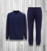 Pigiama Uomo Lungo NAVIGARE collo con bottoncini in cotone leggero 141625