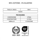 12paia Copripunta Salvapiede Donna con Laccetto Invisibile in Cotone 668 Meritex