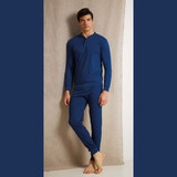 Enrico Coveri EP1181C Pigiama Uomo Estivo Cotone Serafino Taglie Forti