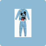 Pigiama Bambino Cotone Estivo Manica Lunga con Personaggio Mickey 5509