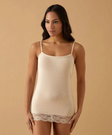 Jadea 4327 Canotta Donna Spalla Stretta Inserti in Pizzo  in Cotone Elasticizzato