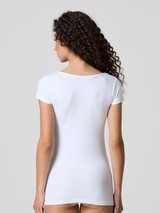 Jadea 4181 Maglia Donna Manica Corta Scollo Lollo in Cotone Elasticizzato