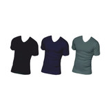 Nottingham Maglia Intima Uomo Mezza Manica Scollo a V in Cotone Pettinato Tv6103