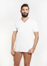 3 T- Shirt Uomo Mezza Manica Scollo a V Nottingham TV6103 in Cotone Pettinato