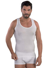 3 Pezzi Canottiera Uomo Spalla Larga in Costina 1/1 Mabrat 483 in Puro Cotone - Made in Italy