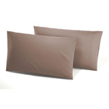 Irge (2 pezzi) Federe Cuscino Tinta Unita 52X82 cm Made in Italy