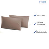 Irge (2 pezzi) Federe Cuscino Tinta Unita 50X80 cm Made in Italy