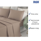 Irge Lenzuola Matrimoniale tinta unita 2 piazze Made in Italy Marta
