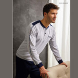 Pigiama uomo invernale collo serafino in caldo cotone GP2086 Il GRANCHIO