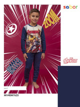 Pigiama bambino lungo in cotone invernale AVENGERS 7625