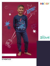 Pigiama bambino lungo in cotone invernale STITCH 7633