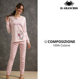 Pigiama da donna lungo invernale in caldo cotone GP6097 IL GRANCHIO Pigiama da donna lungo invernale in caldo cotone GP6097 IL GRANCHIO