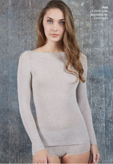 Maglia donna in cashmere manica lunga scollo a barca 1416 MYSUBLYME