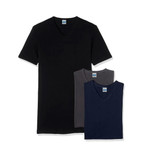 Speedy Line Maglia uomo scollo a v mezza manica caldo cotone Made in Italy OP04