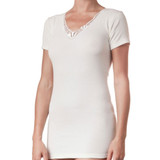 Maglia donna mezza manica scollo a V lana e cotone Made in Italy OP16 SpeedyLine