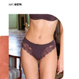 6 pz Slip donna in cotone ed inserrti in pizzo 6574 JADEA