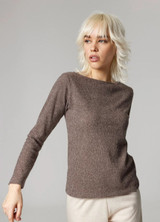 Maglia donna a manica lunga scollo a barca 4865 JADEA