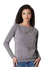 Maglia donna a manica lunga realizzata in un morbido mix di cotone 4863 JADEA