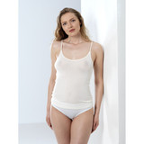 Emmebivi 3 Canotte Top Donna Lana e Seta Spallina Stretta con Bordo raso  91401