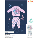 Pigiama neonata in cotone felpato DY32A8528 STITCH SABOR