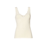 Emmebivi Canotta Donna Spalla Larga in Lana e Seta con  Ricamo in Pizzo 93062