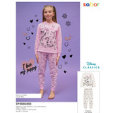 Pigiama bambina in cotone felpato DY50A3553 DALMATA SABOR