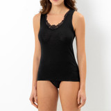 Emmebivi 3 Canotte Donna Spalla Larga in Lana e Seta con  Ricamo in Pizzo 93062