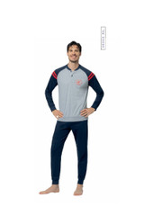 Pigiama Uomo Lungo Lotto LP1220 in Cotone Jersey Leggero Estivo