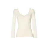 Emmebivi Maglia Donna Manica Lunga  in Lana Seta con Ricamo in Pizzo  93064