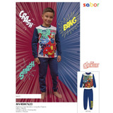Pigiama bambino in cotone felpato MV40M7623 AVENGERS SABOR