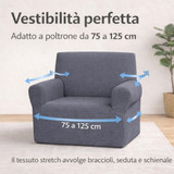 Copripoltrona 1 Posto Tessuto Stretch Elastico Made in Italy Buccia di Mela Mixo - Made in Italy