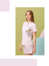 Pigiama corto ragazza in cotone estivo GP7136 IL GRANCHIO