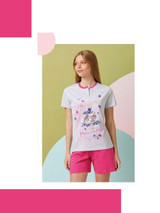 Pigiama corto ragazza in cotone estivoGP7137 IL GRANCHIO
