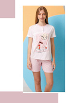 Pigiama corto ragazza in cotone estivo GP7138 IL GRANCHIO