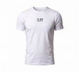 ICON IMU01 Maglia Uomo Mezza Manica Cotone Bielastico con Logo a Contrasto