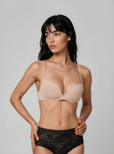 Jadea Reggiseno super push up in micorfibra, senza ferretto e coppa imbottita Fiamma