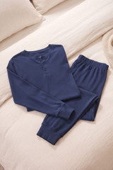 BLUPEPPER Pigiama uomo in cotone interlock lungo collo serafino PMU005CC