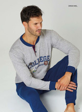 IL GRANCHIO Pigiama uomo invernale lungo in cotone interlock GP2117